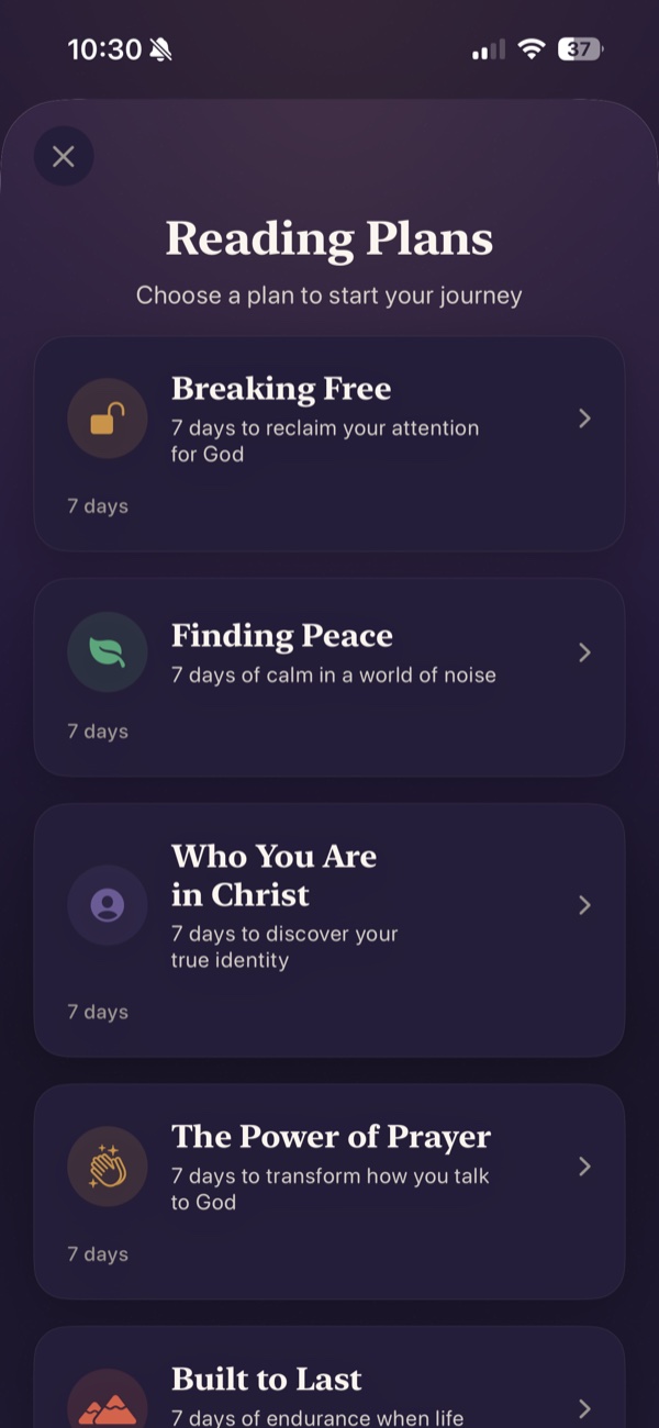 DuoFaith reading plans list