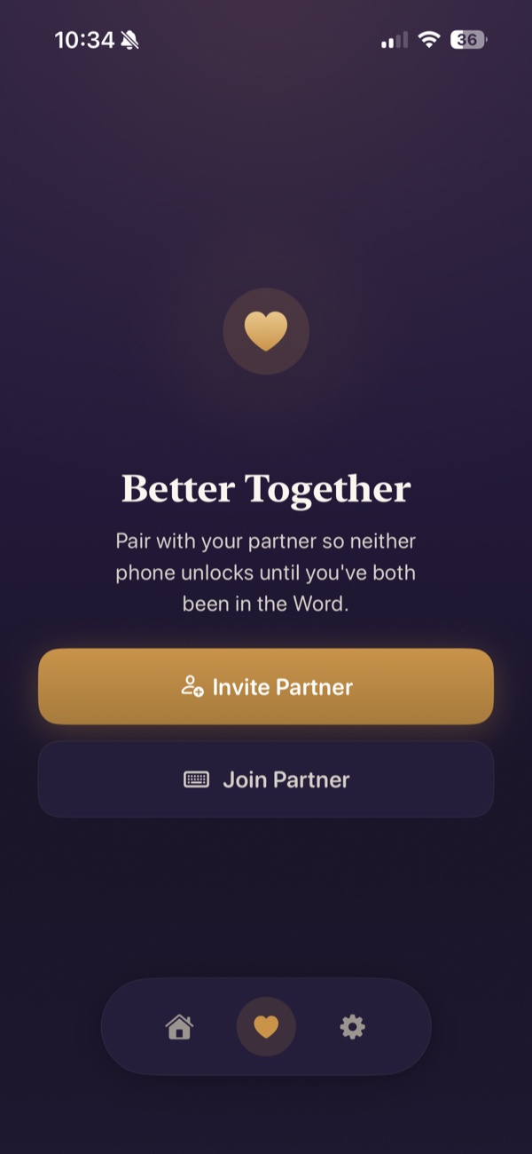 DuoFaith Better Together partner pairing screen