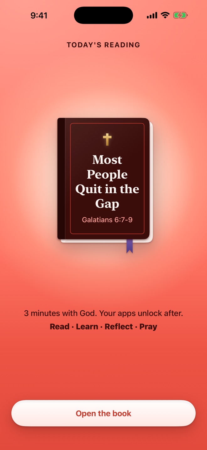 Today's reading as a closed book, ready to open