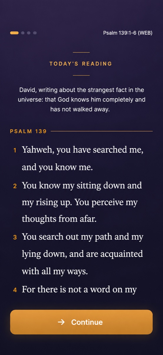 DuoFaith's Scripture reading screen